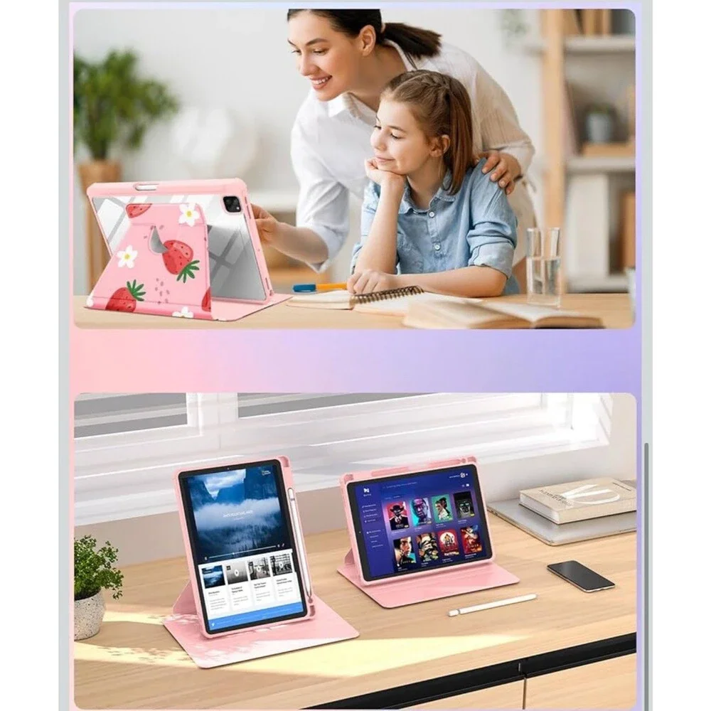 Kidcube for iPad Air 13 Inch Case w/ 360 Rotating Stand M3 2025/M2 2024